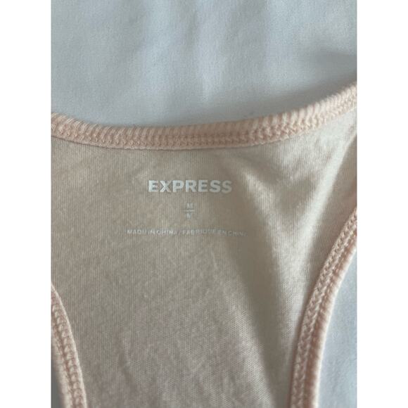 Express Cream Lace and Bead Tank Top Racerback Y2K Summer Glam Size Medium - Picture 8 of 11